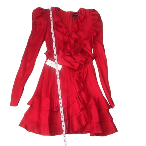 NWT Bardot Red Long Sleeve Ruffle Trim Mini Dress Size XS US 2. - Picture 12 of 12